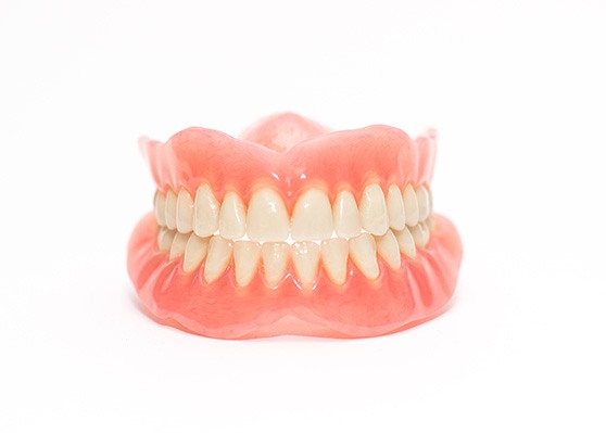 A full set of dentures